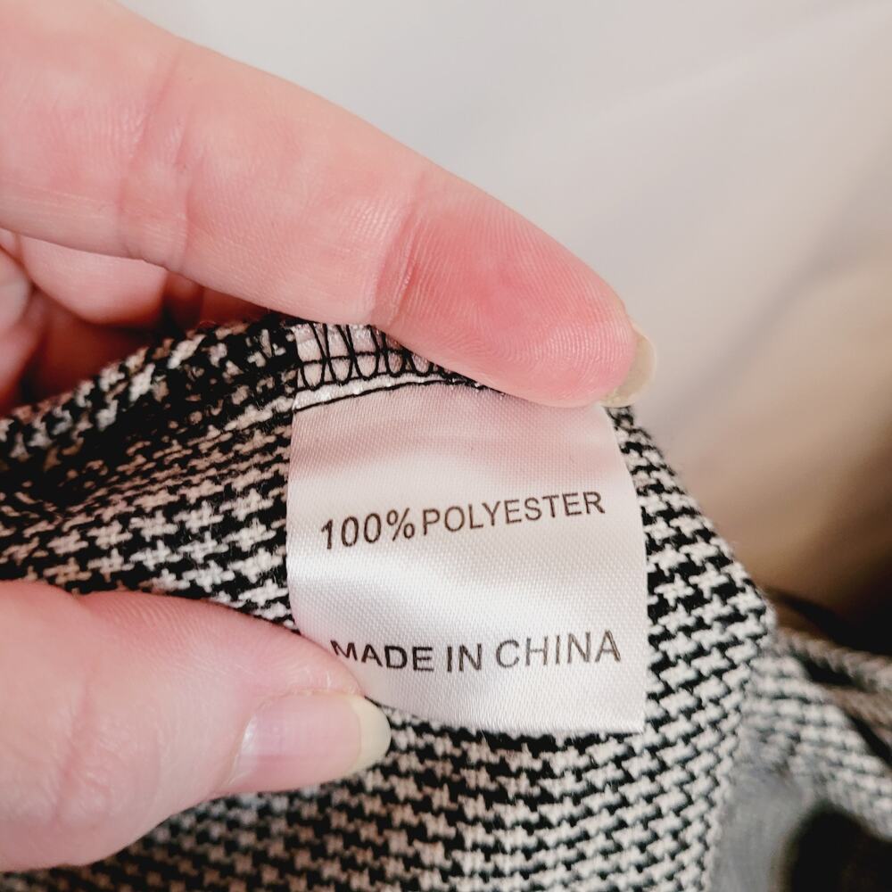 Seek the Label black and white houndstooth straight leg trouser pants Sm Preppy - Picture 8 of 12